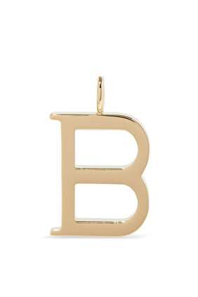 B Alphabet Charm, Brass