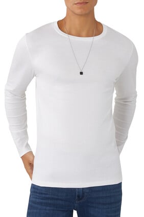 Crewneck Long-Sleeve Cotton T-Shirt