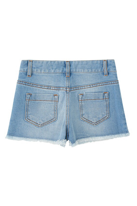 Logo Denim Shorts