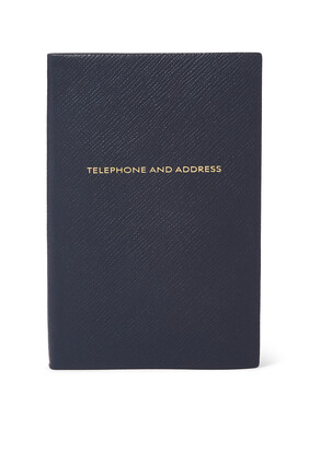 Grosgrain Leather Telephone and Address Note Book