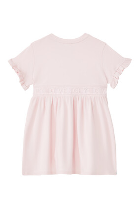Logo-Band Ruffled Dress