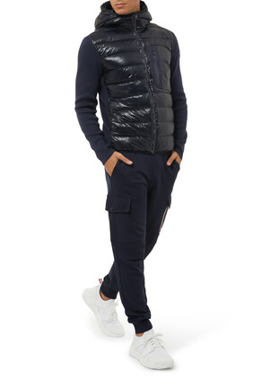 Down Front Knit Hooded Jacket