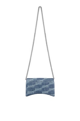 Denim Hourglass Wallet With Chain