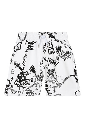Graffiti Logo Print Shorts