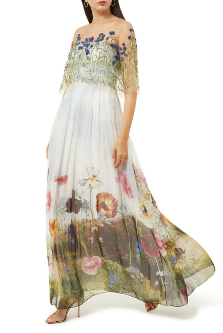 Buy Oscar De La Renta Crystal Floral Gown - Womens for QAR ...