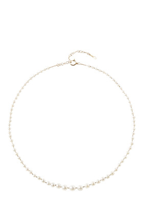 Graduated Akoya Pearl Necklace, 14k Yellow Gold
