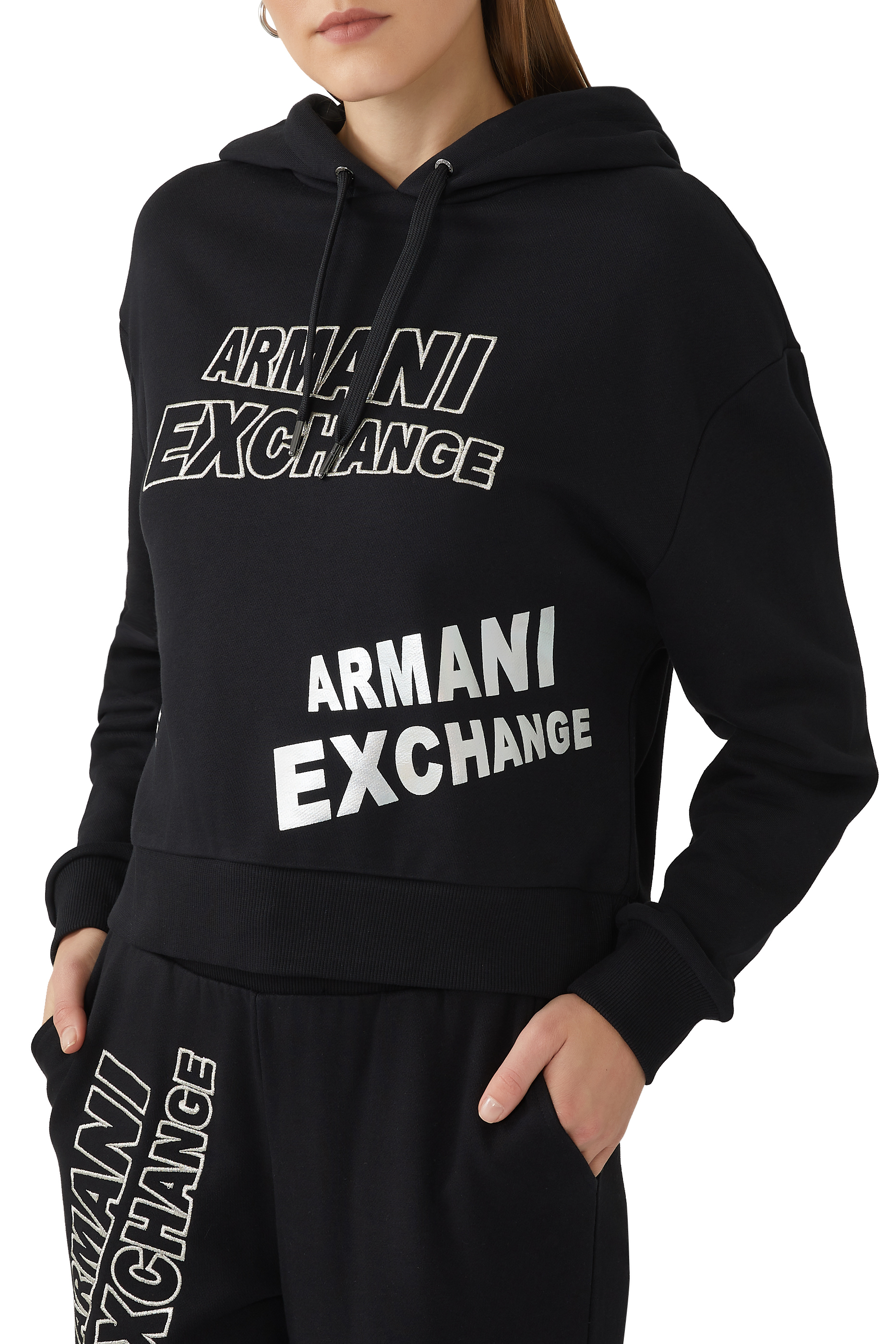 Buy Armani Exchange Password Print Hoodie for Womens | Bloomingdale's Qatar