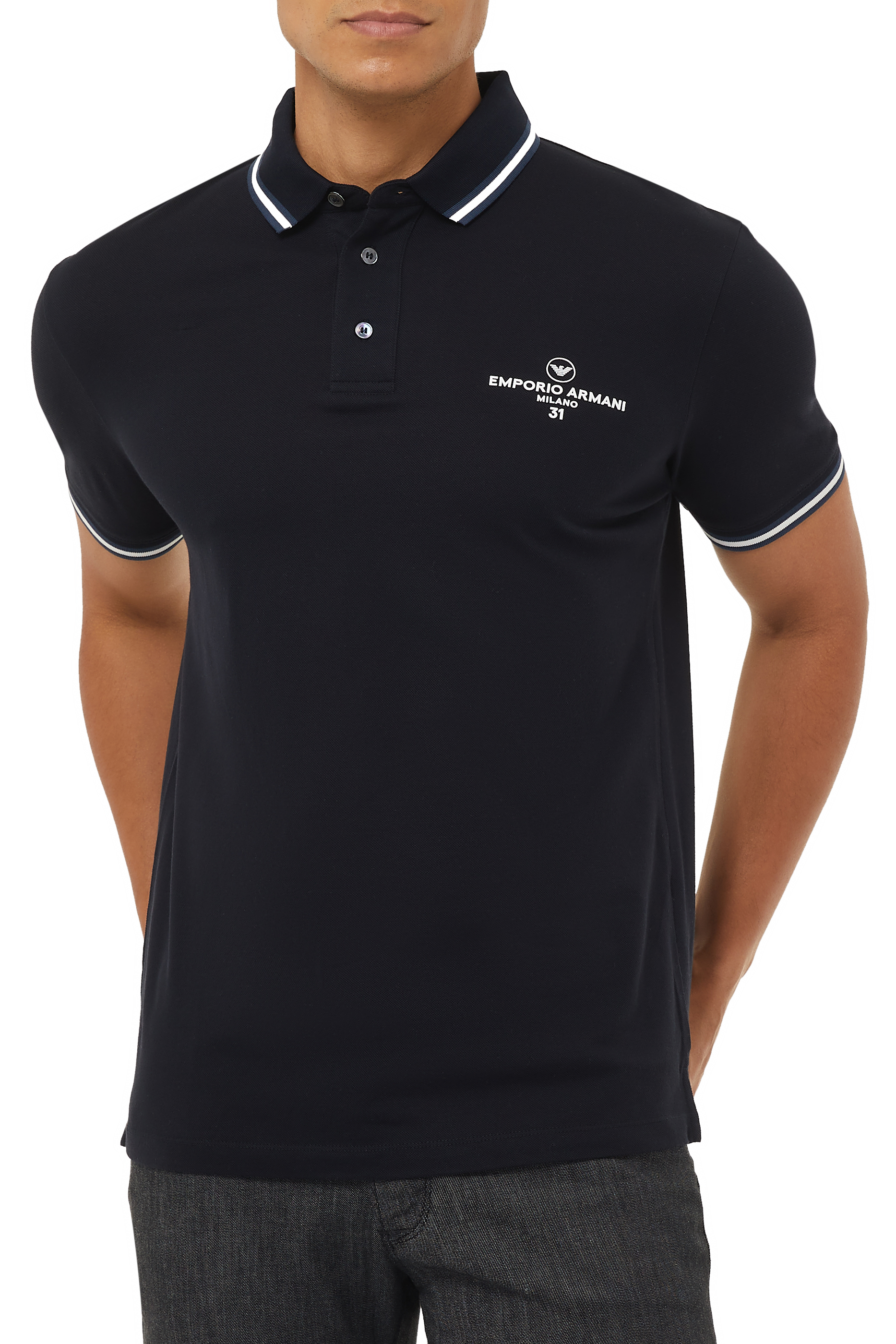 Buy Emporio Armani Logo Print Polo Shirt for Mens | Bloomingdale's Qatar