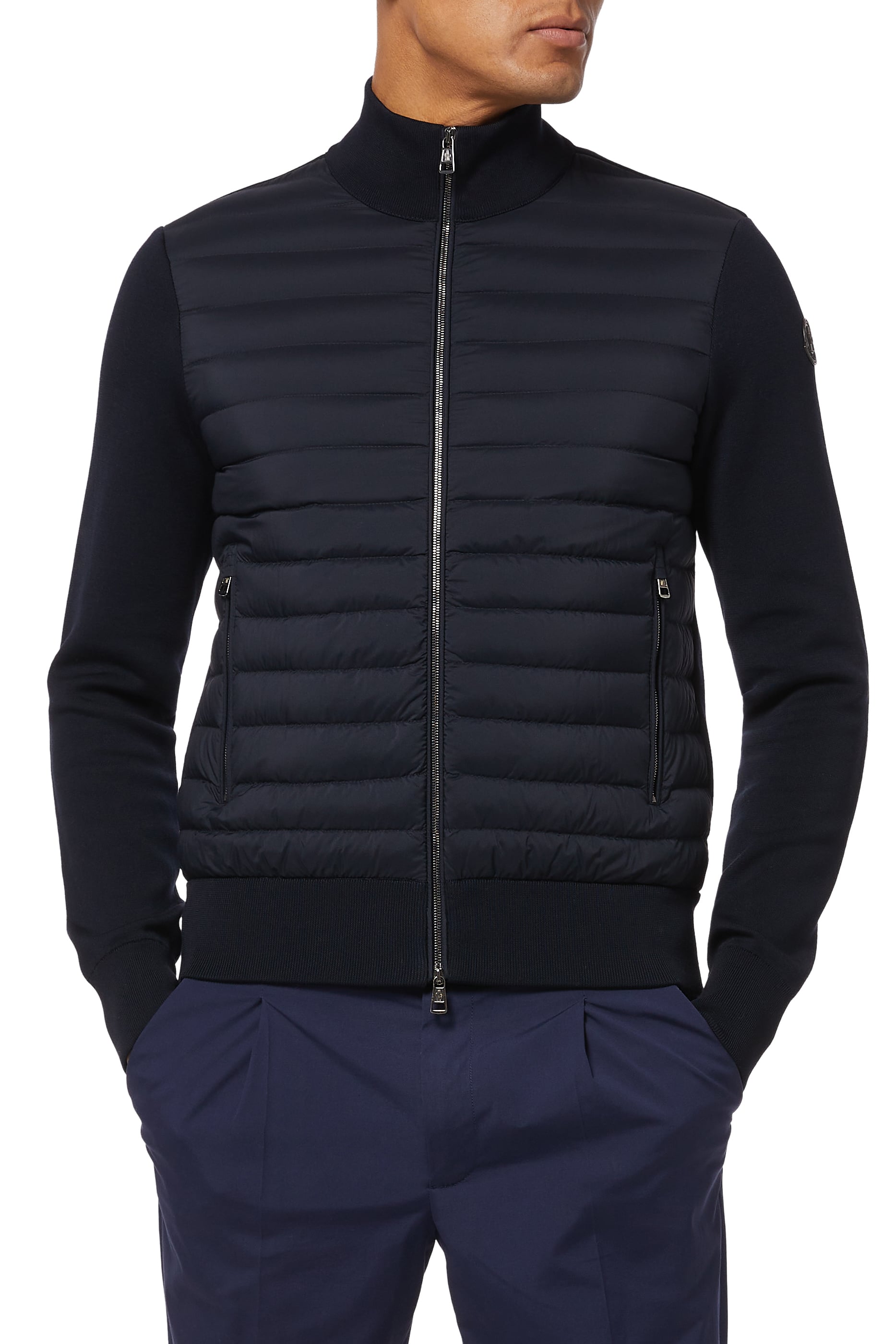 Moncler Matte Nylon Quilted Cardigan 