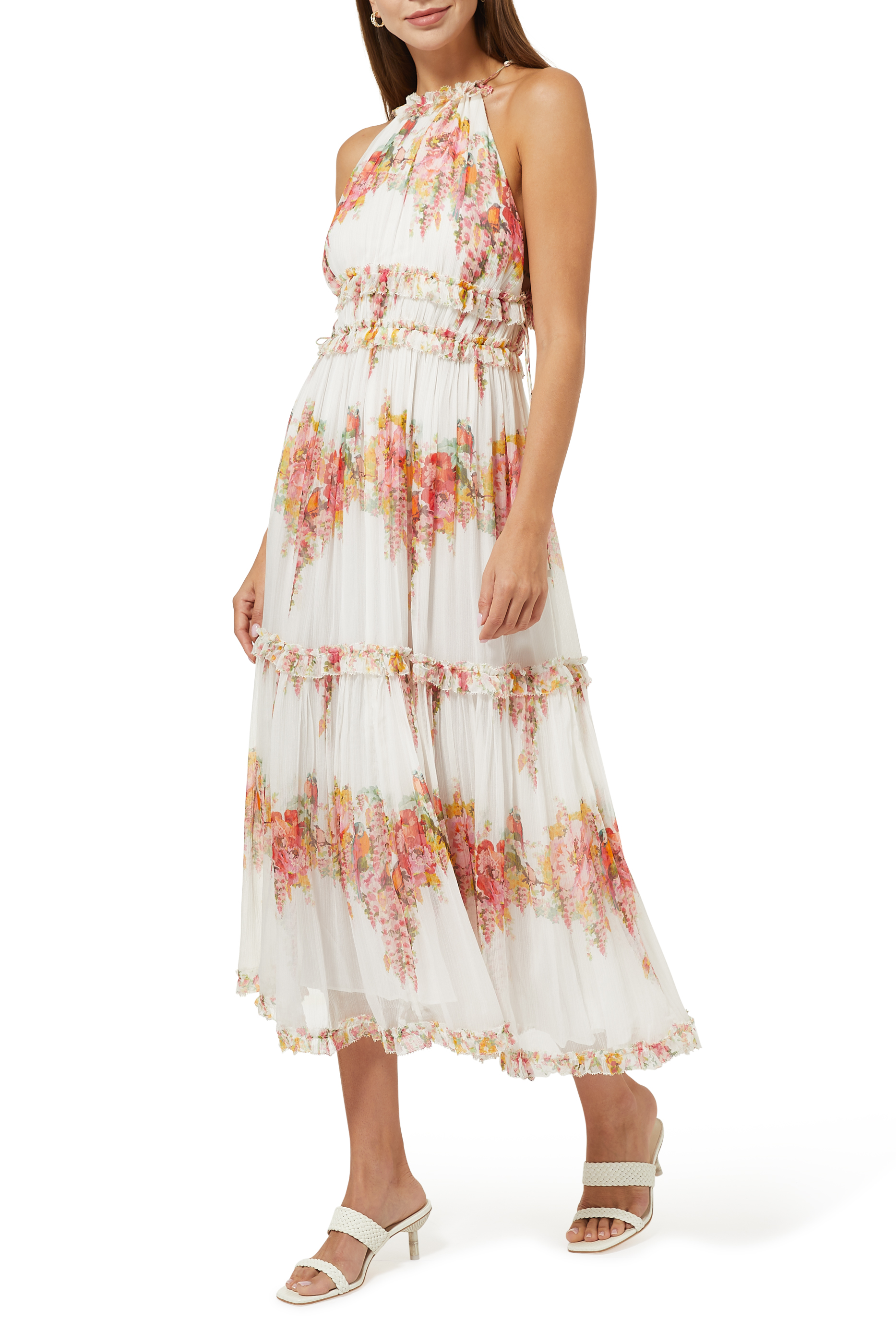 Zimmermann Mae Tiered Frill Midi Dress 